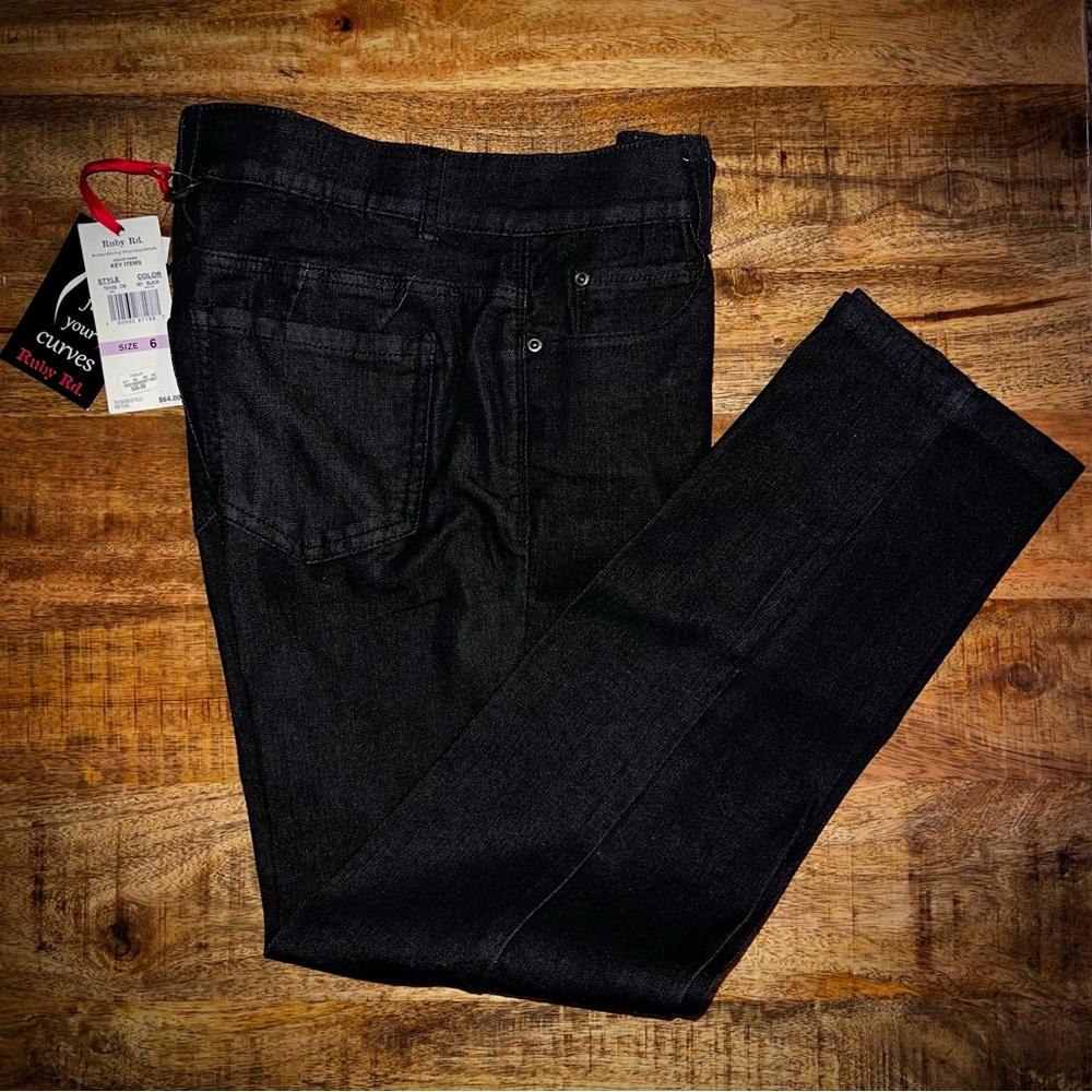 Ruby Rd. Dark Denim Straight Leg Jeans